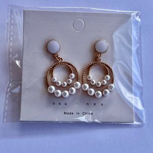 Hoops and Pearls Gold Plated Earrings
